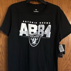 Fanatics Black Raiders T Shirt Antonio Brown Sz M